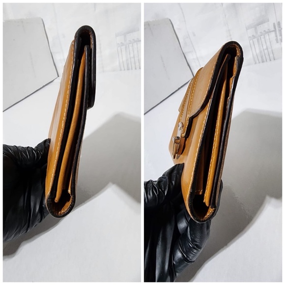 Authentic GUCCI Vintage Long Logo Plate Wallet Yellow - Picture 5 of 14